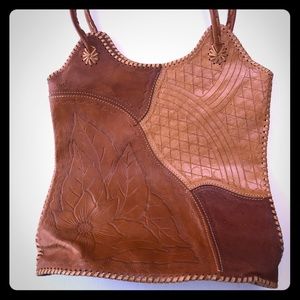 Unique Woven Leather Handbag 15” x 13”